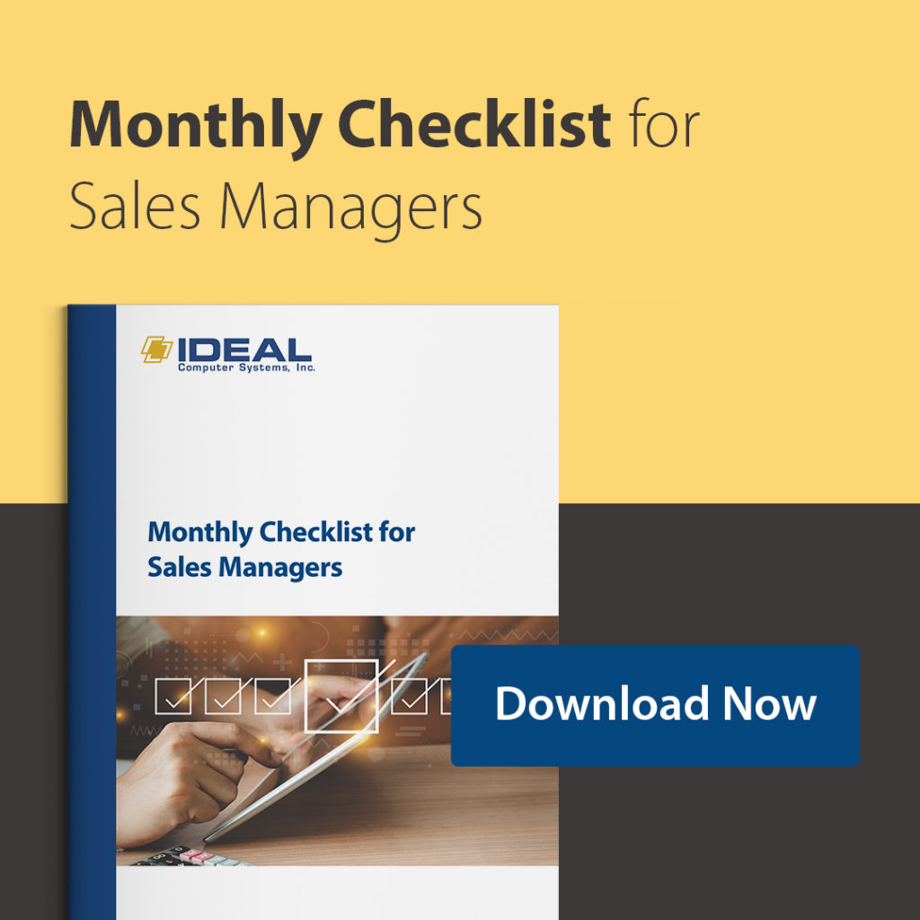 Checklist Monthly Checklist for Dealership Sales Managers Ideal